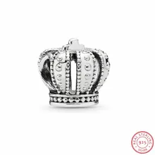 Подвеска в форме королевской короны из стерлингового серебра 925 пробы для женщин Fit Pandora ювелирный браслет сделай сам идеальный подарок для принцесс LW099