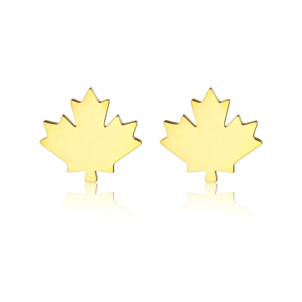 

Feelke Korean Style Earrings Maple Leaf Simple Design Beautiful Earring