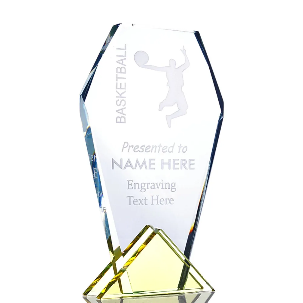 Personalized Crystal Awards Plaque Gift Customize Sandblasted Etched