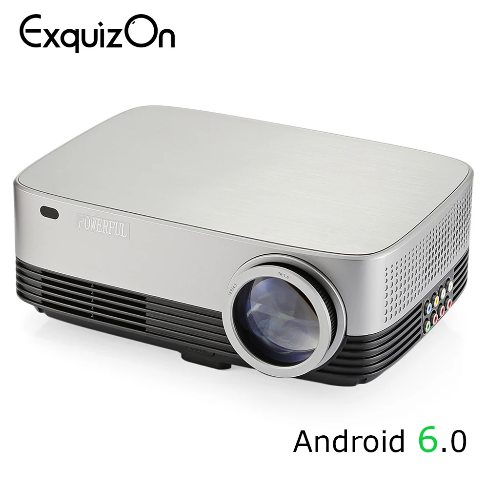 

Exquizon Sv-428 LED Projector 3000 lumens 1280*800 Android 6.0 Beamer Built-in WIFI Support 4K Video Full HD 1080P home theater