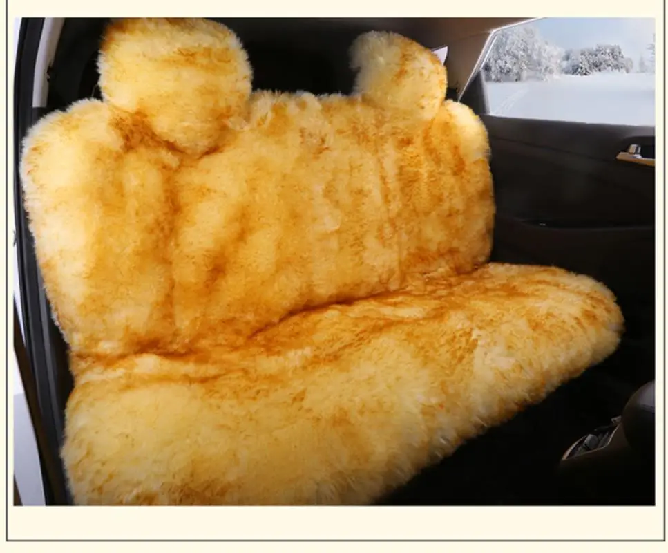 JXLCLYL 100% Australian Pure Natural Fur Seat Cover 5 Seats Whole Vehicle Seat Cover Sheepskin Winter Car Cushion