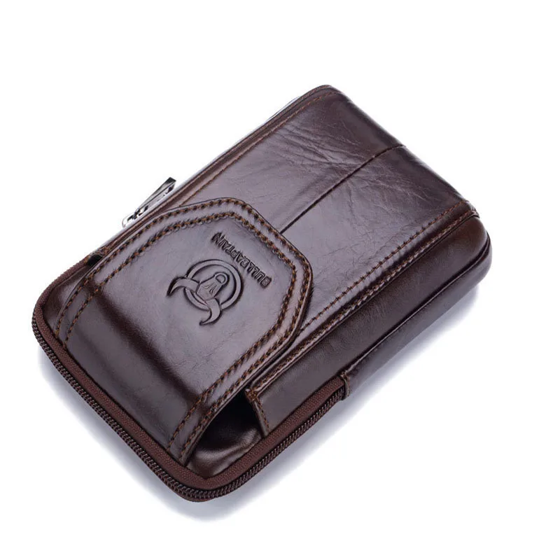 Для мужчин кожа поясная сумка на молнии кошелек сотовый/мобильный телефон карманный портсигар портмоне мужской Fanny Money сумки