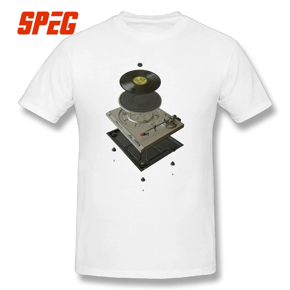 

Vinyl Record Turntable Dark Side T-Shirts Cool O-Neck Male T Shirts 100% Cotton Tee Shirt Short-Sleeve Print