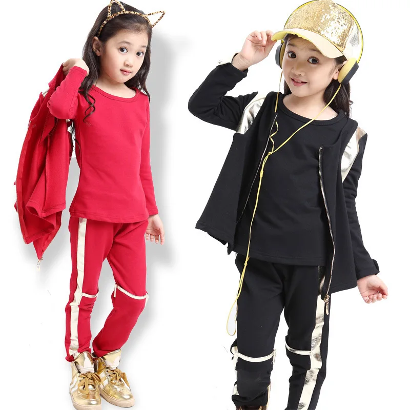 95 Cotton Children's Sport Clothing Set(Three Piece),2014 Girl's