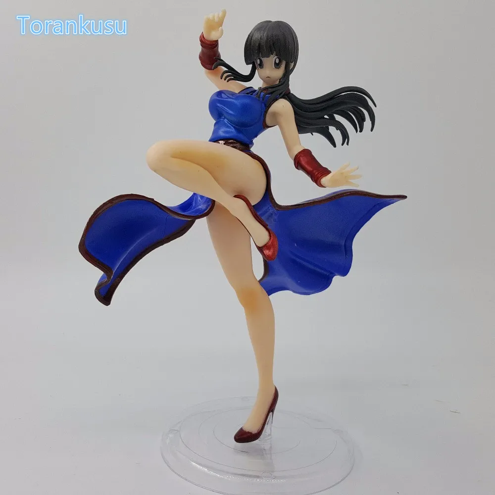 Dragon Ball Z Action Figure ChiChi Cheongsam Battle Sexy Girl PVC Figure Toy Dragon Ball Gals Chichi Blue Suit Ver. Model DB87