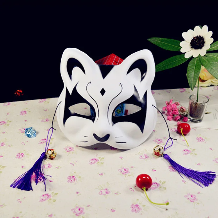 10 ЛОТ окрашенные лисы маска японский Нацумэ книга друзей лиса Половина лица маска на Хеллоуин для косплея животных маски вечерние Маска