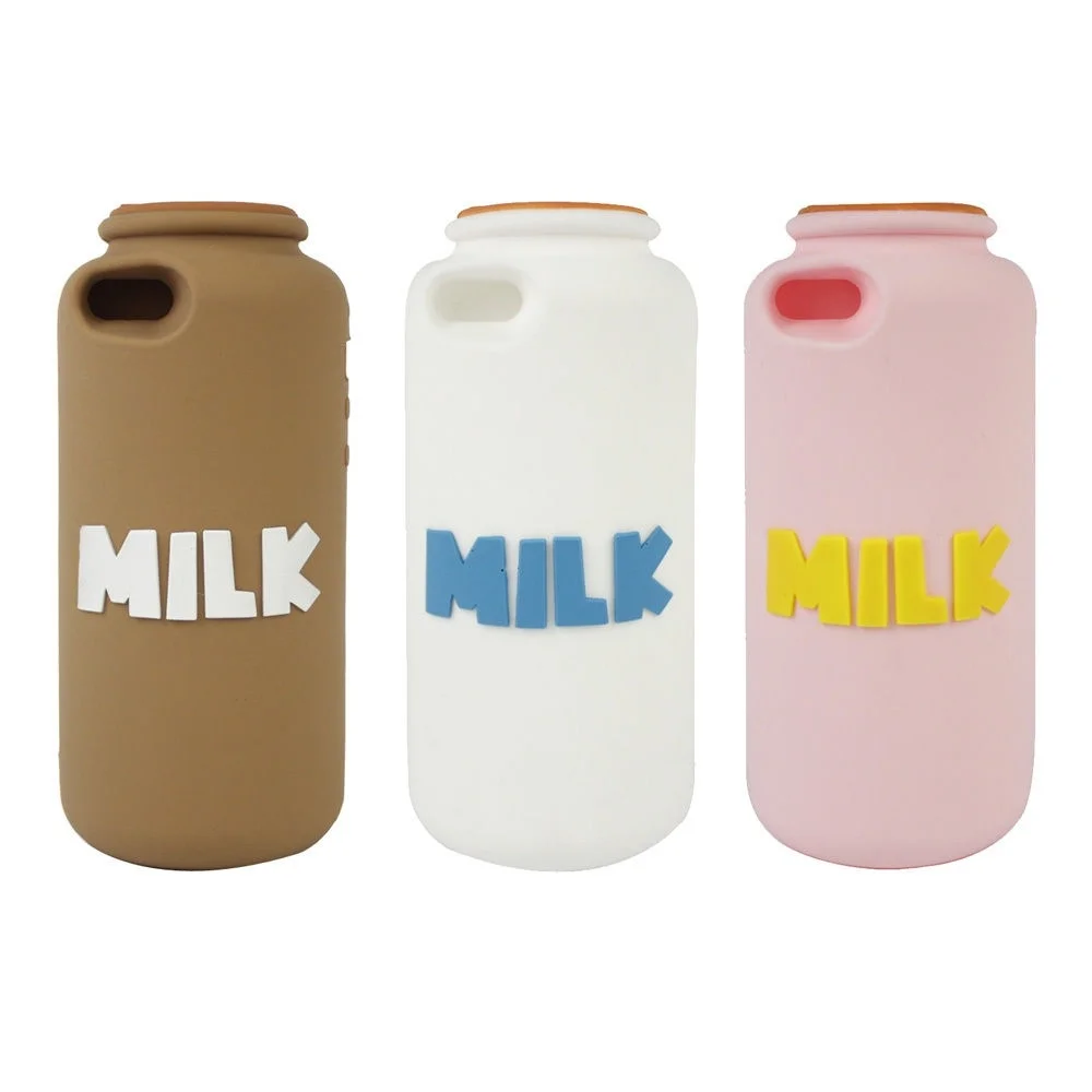 Korean Style MILK BOTTLE CUTE 3D CARTOON for IPHONE 5/5S SILICONE CASE COVER with Stylus Pen Soft Phone Case Cover |