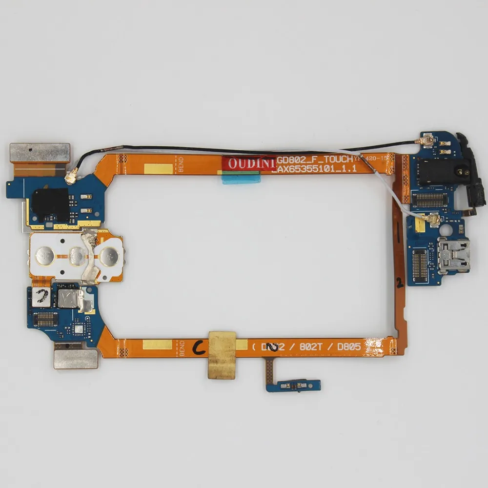 oudini For LG G2 D802 Dock connector charger port USB flex cable Headphone Jack Microphone Power on off Button D802 USB cable