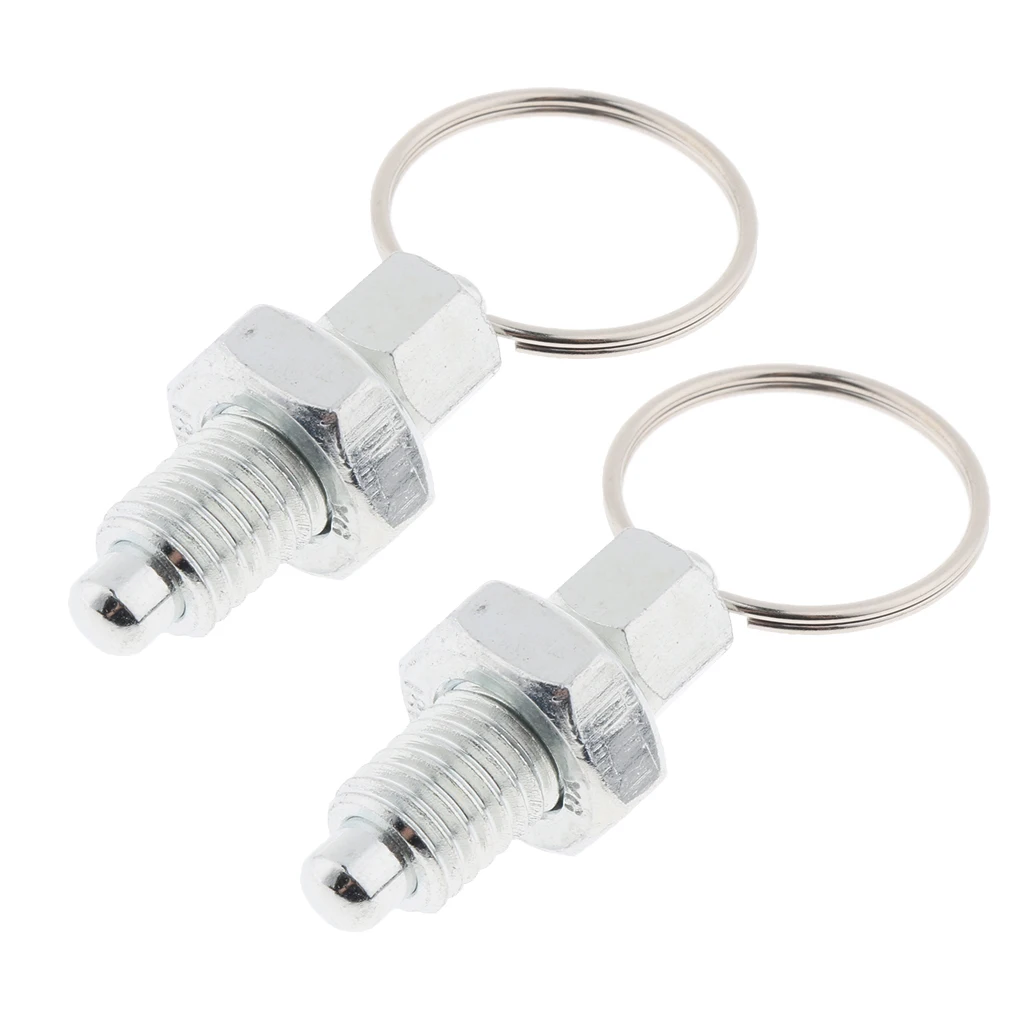 2Pcs Stainless Steel Non Lock-Out Indexing Plunger With Pull Ring M10