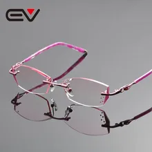 Новые модные элегантные женские Алмазные титановые очки без оправы розовые EV1243