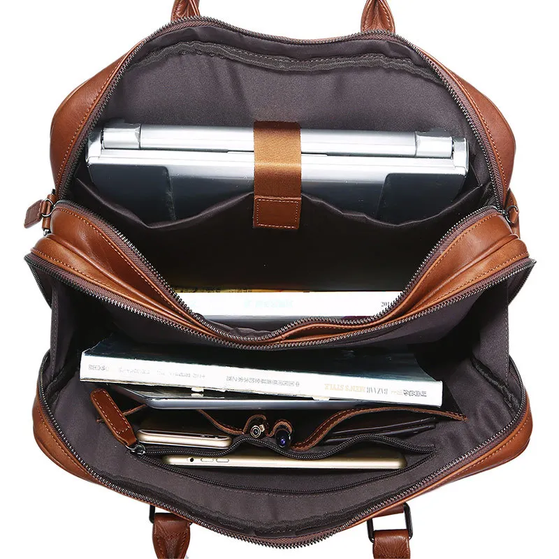 Повседневное натуральной кожи Портфели Для мужчин сумка Бизнес из натуральной кожи ноутбук сумка Для Мужчин's Портфели дорожная сумка