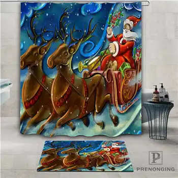 

Custom christmas (1) Waterproof Shower Curtain Doormat Home Bath Bathroom Polyester Fabric Multi Sizes#2019-1-06-23