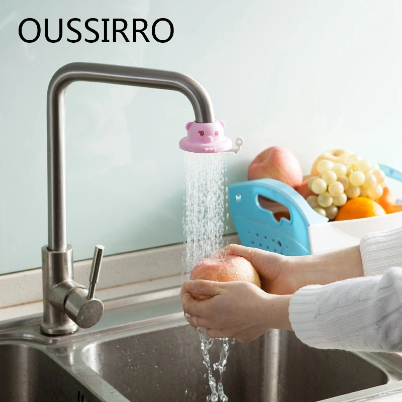 

360 Degree Rotating Cartoon Kitchen Sprayers Water Saving Shower Head Kitchen Faucet Accessories