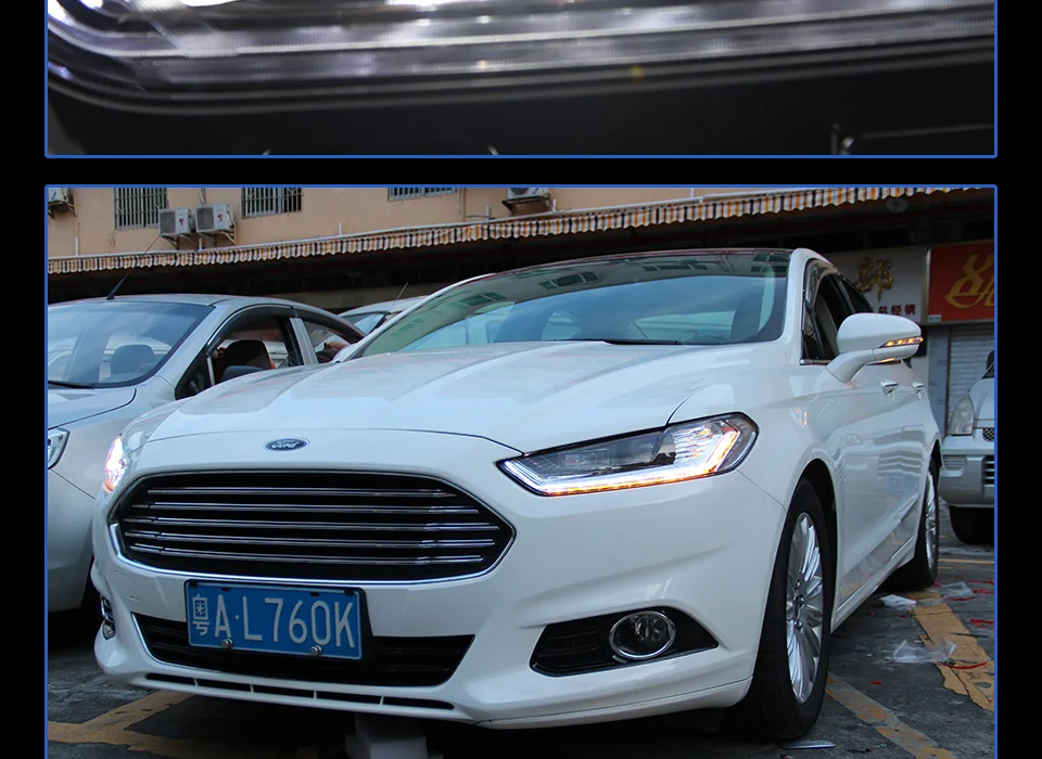 AKD Тюнинг автомобилей фары для Ford Mondeo Fusion 2013- светодиодные фары DRL ходовые огни биксеноновые фары Противотуманные фары с ангельскими глазками