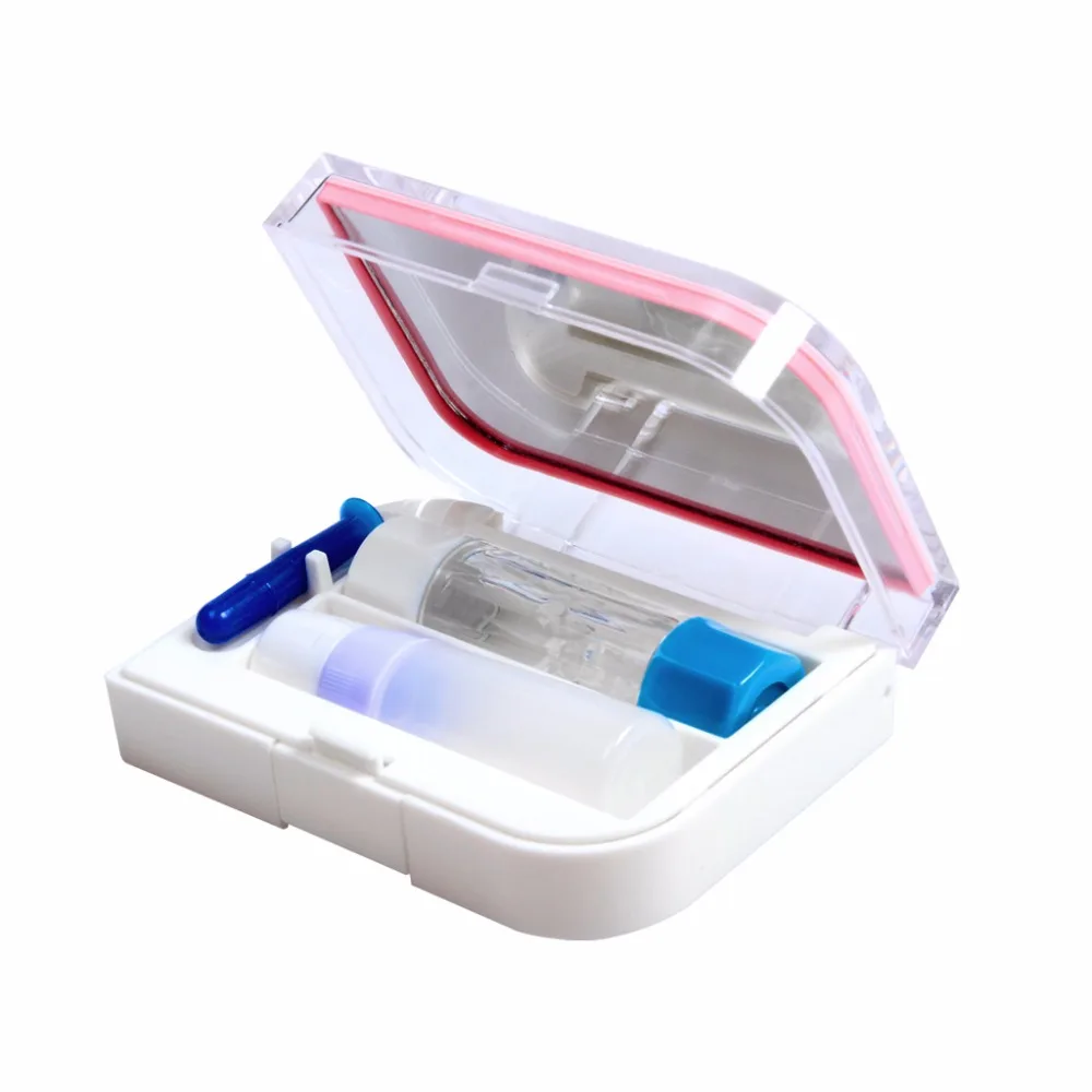 Travel Kit Hard Contact Lens Case Glasses Storage Box Including Mirror