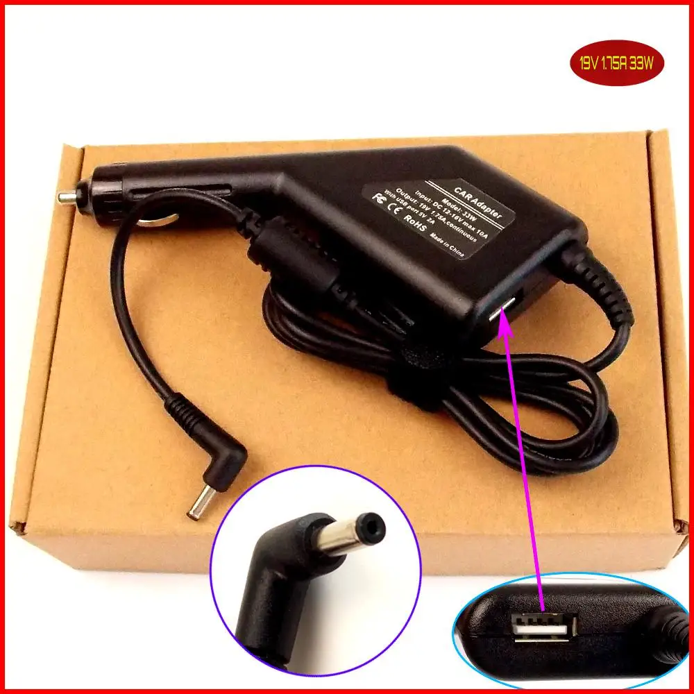 Laptop DC Power Car Adapter Charger 19V 1.75A + USB Port for ASUS VivoBook X202E X202E-DH31T,X202E-CT006H,X202E-DB21T Laptop DC Power Car Adapter Charger 19V 1.75A + USB Port for ASUS VivoBook X202E X202E-DH31T,X202E-CT006H,X202E-DB21T