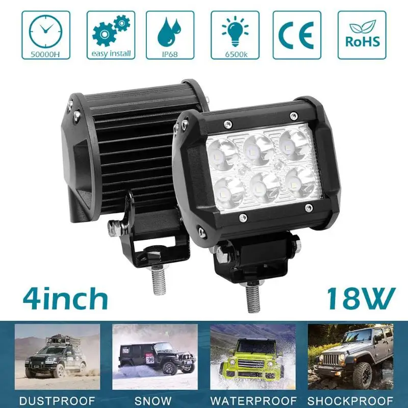 

Universal Dustproof IP67 LED Work Light 1290LM Waterproof Car Boat 4WD ATV UTV SUV Offroad Work Light Bar Driving Fog Lamp