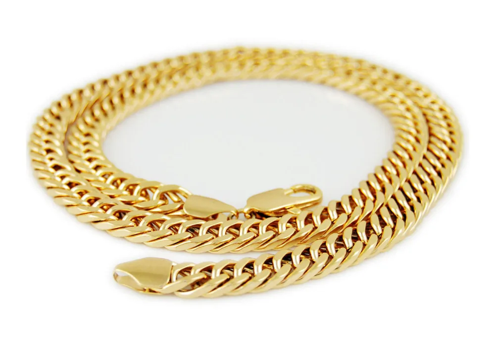 

Heavy 24k yellow gold GF Solid Curb Link Chain Necklace Mens 9mm Wide Solid Not satisfied, 7 days no reason to refund