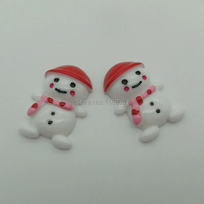 1pcs/lot resin flat back red hat snowman 29mm Cabochons Scrapbooking Hair Bow Center DIY Christmas decration C101-2