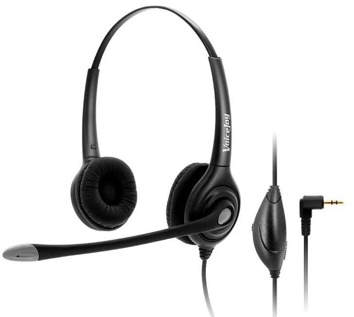Volume control, Mute switch and QD cable Binaural headset with 2.5mm