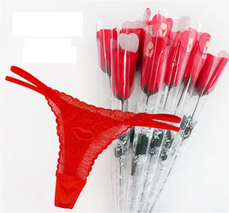 

Surprise!!! A Bouquet of roses! Women Sexy Lace Underwear Panties Brief Bikini Lingerie Thongs G-string Love Gift