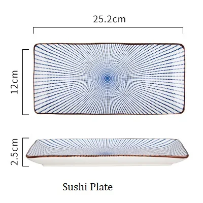 NIMITIME, японский стиль, керамическая фарфоровая миска для риса, тарелка для рыбы, тарелка для суши, тарелка, посуда - Цвет: Sushi Plate