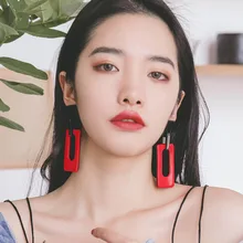 

Geometric Stitching Earrings Female Long Pendant Personality Wild Exaggerated Atmospheric Earrings Earrings Female Jewelry