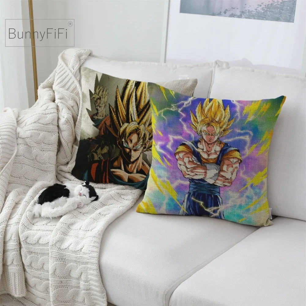 Dragon Ball Z Super Saiyan Аниме Dakimakura хлопковая декоративная подушка, лен Чехол 45x45 см для дивана наволочка для подушки стула домашний декор