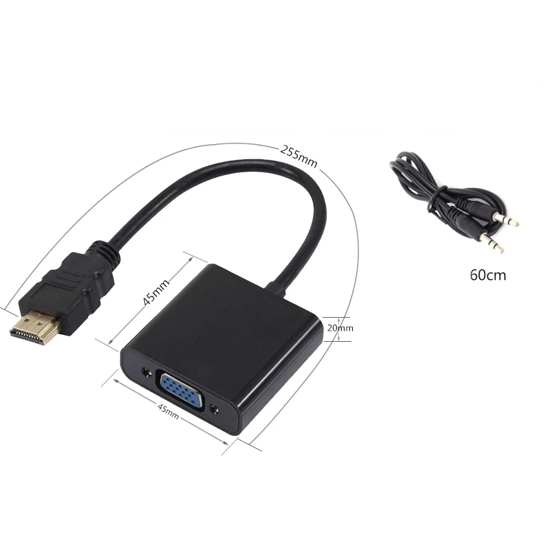 HDMI VGA адаптер кабель конвертер Поддержка 1080P с 3 5 мм аудио для HDTV XBOX PS3 PS4 ноутбук ТВ