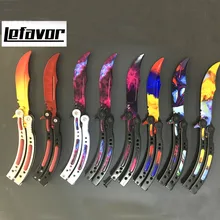 CS GO бабочка в ноже Karambit складной нож тренировочный нож подарок balisong Практичный Нож не заточенный металл
