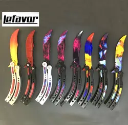 CS GO бабочка в ножи Karambit складной Ножи тренировочный нож Лезвие подарок balisong практика не заточены металла