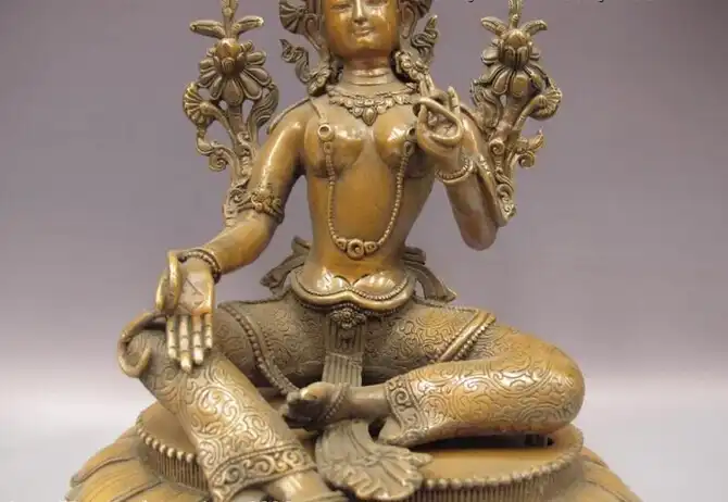 Yingfa USPS в США S0638 10 Тибетский буддизм медный Бронзовый зеленый TaRa Kwan Yin