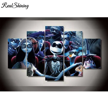

REALSHINING Full square cross stitch Jack Sally Nightmare Before Christ diamond mosaic embroidery 5d diy diamond painting FS2035