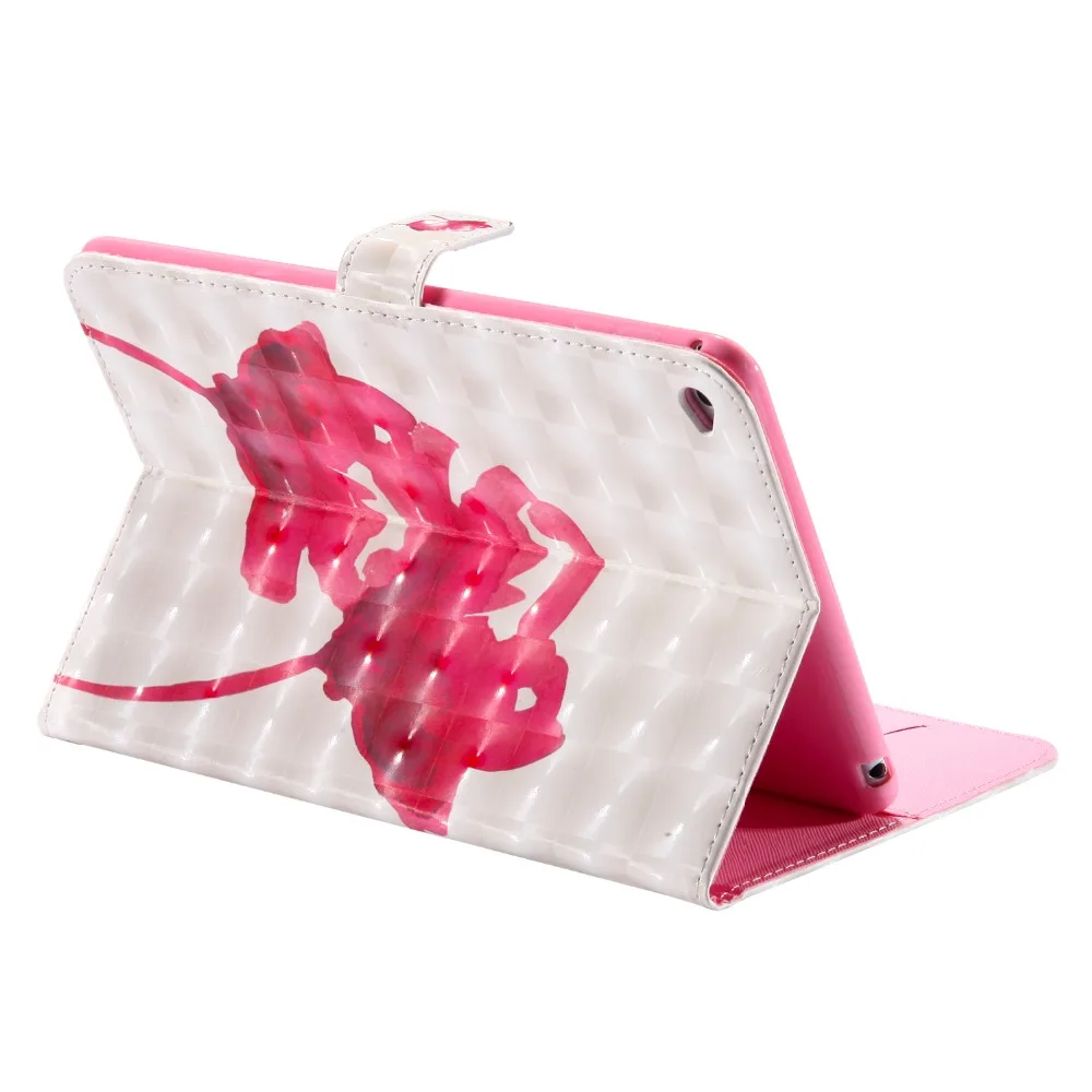 3D красивый чехол-бабочка Роскошный ультра тонкий магнитный Смарт-флип-Стенд PU кожаный чехол для iPad mini 4 Cuero Fundas 8 дюймов