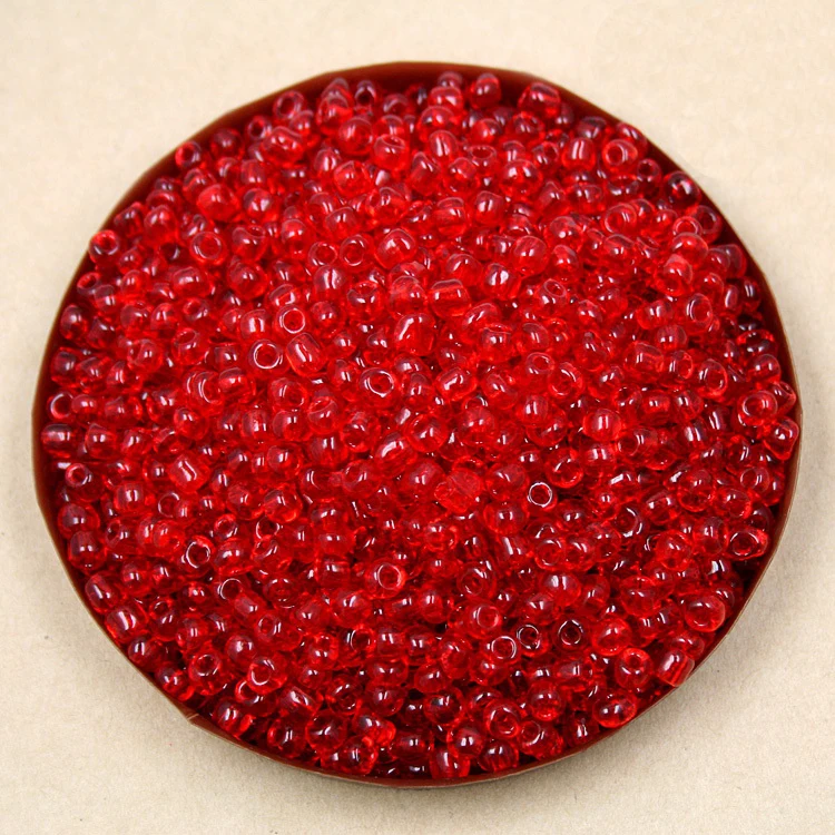

400g/lot 4mm Red transparent Glass Loose Spacer Seed Beads for DIY Craft DH-BBG031-05