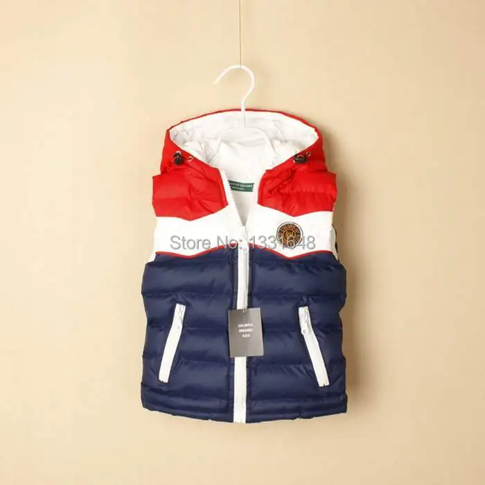 Retail top quality brand new fashion coat baby children kids vest waistcoats cotton boys autumn winter