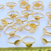 250 шт. взрослых использования Регулируемый золотой тон Кольца с клеем Pad 8 мм свинец и никель свободный