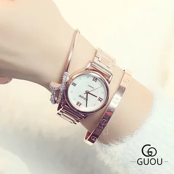 

Casual Rose Gold Watch Women Girls Bracelet Relogio Feminino Stainless Steel Quartz Clock Water Resistant Hodinky Montre Femme