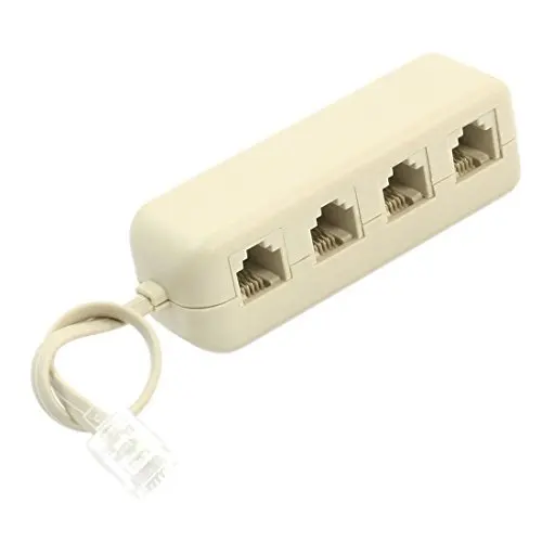 

IMC Hot RJ11 6P4C to 6P4C 4 Way Telephone Line Modular Splitter Adapter White
