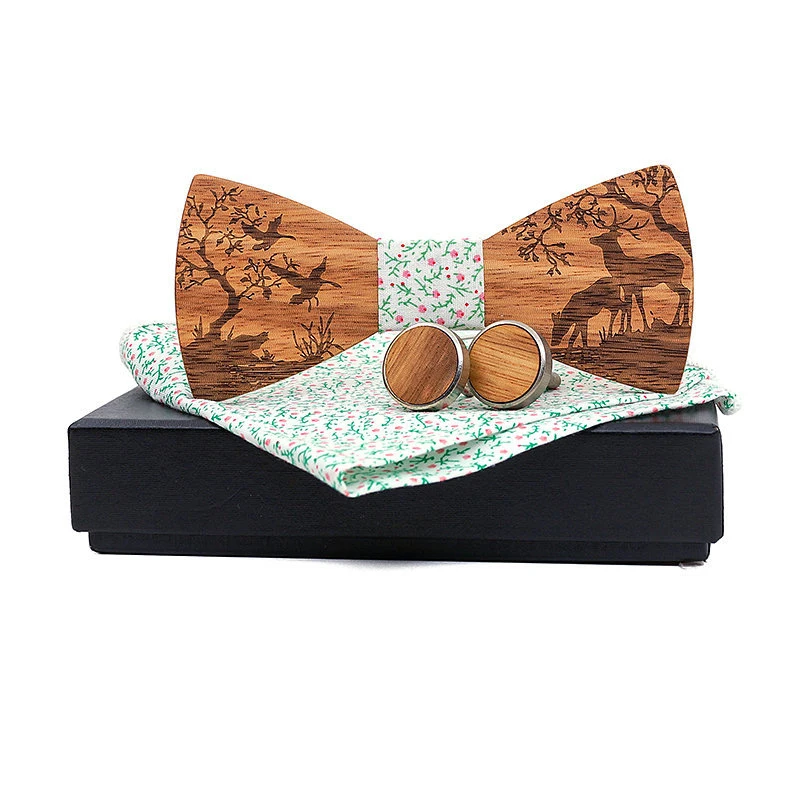2019 новая деловая деревянная бабочка платок Запонки Наборы для мужской свадьбы РУБАШКА деревянный галстук-бабочка карман Sqaure галстук