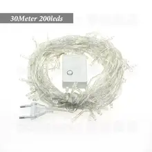 30 м 200 светодиодный Сказочный светильник, гирлянда, вечерние, свадебные украшения, светодиодный светильник, Рождественский светильник, праздничная уличная Мерцающая лампа 220 в 110 В