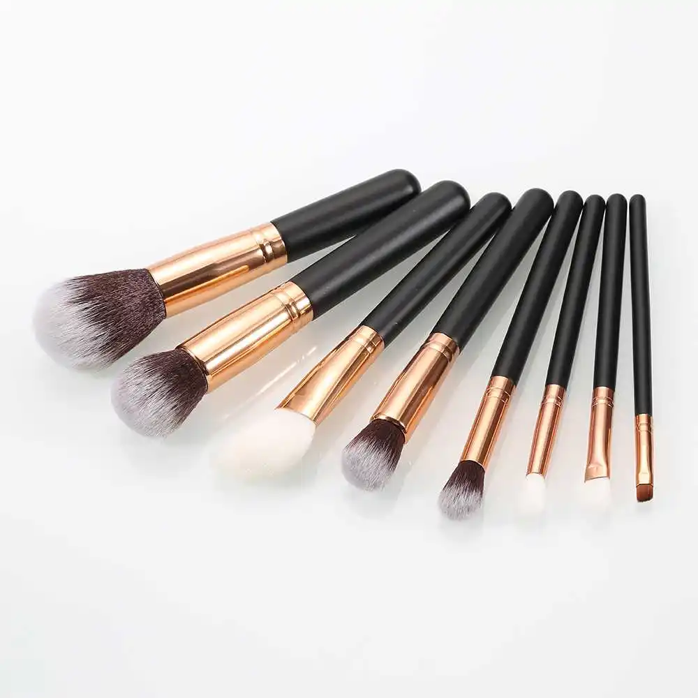 

Professional 8PCS 2colors Makeup Brushes Make Up Cosmetics Foundation Blending Black Makeup Brush Set Pinceis De Maquiagem