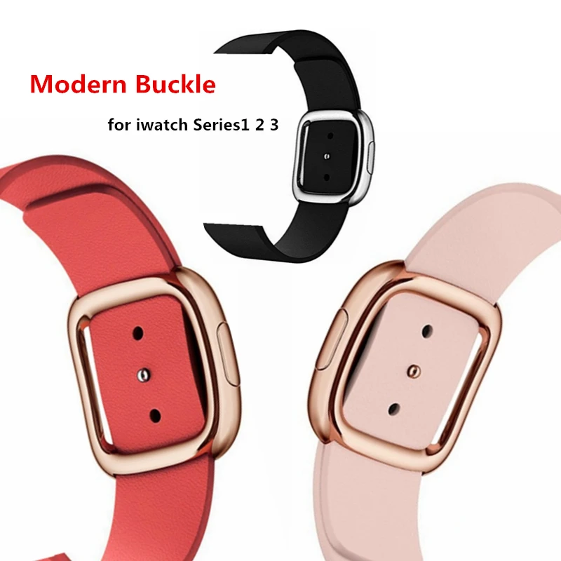 

Modern Buckle Genuine Leather Watch Band Strap for Apple Watch Series1 2 3 4 38mm 42mm Bracelet Wrist band strap for apple watch