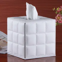 Квадратная коробка для салфеток, чехол из искусственной кожи, деревянная рамка, держатель для бумаги для домашнего стола, стола, салфеток