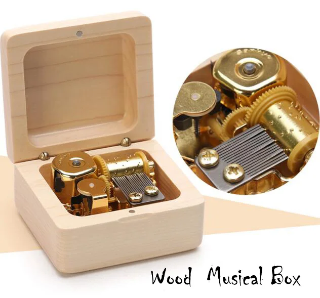 Wood font b music b font font b box b font Hand Cranked square Sky City