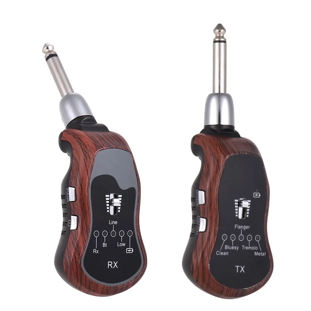 

UHF Guitar Wireless System Transmitter + Receiver 10 Channels Built-in 5 Effects (Clean/Bluesy/Flanger/Tremolo/Metal)
