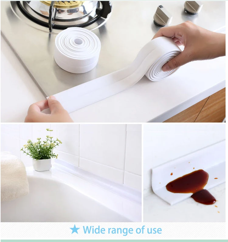 3.8cm3.2m Kitchen Wall Sticker Waterproof And Oil Proof PVC Self Adhesive Waterproof Anti-moisture Bathroom Mosaic Home Decor  10