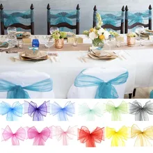 Органза стул пояса бант лента для свадьбы и мероприятий украшения для вечеринки крепежная створка стула Рождественский Декор