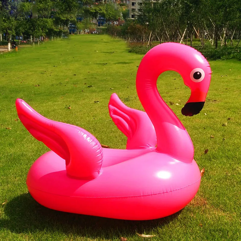 Розовый фламинго бассейн из ПВХ игрушки для купания для детей Детские плавающие кольца мультфильм надувные лодки для плавания бассейн Вечерние - Цвет: Розовый