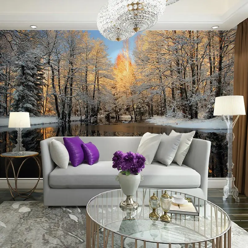 Vergelijk prijzen op snow winter wallpaper online winkelen ... Woonkamer decoratie winter